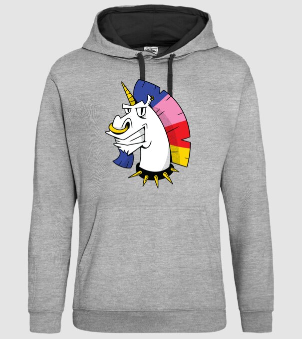 Punk unicorn model gri pe tricou