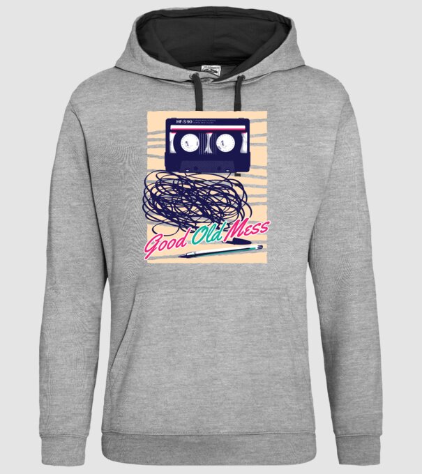Vremuri bune și vechi Casetă model gri pe tricou