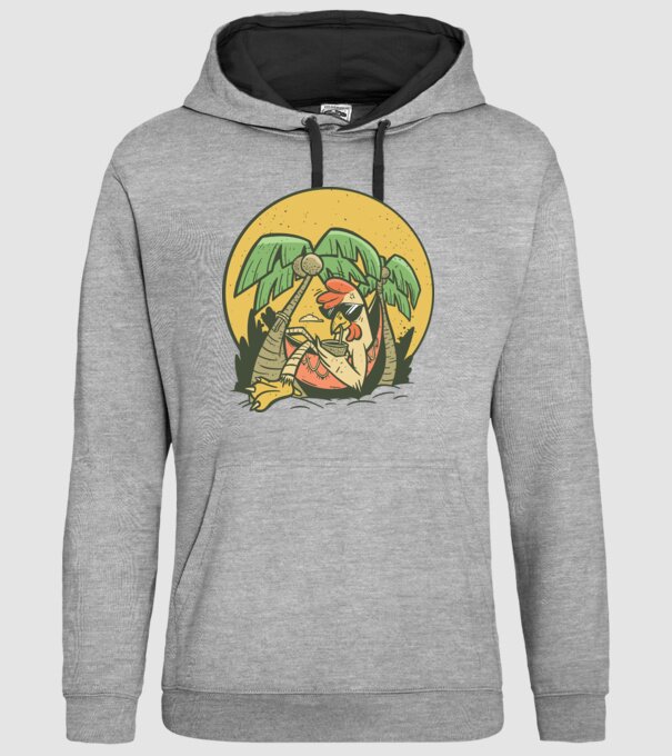 Pui relaxați model gri pe tricou