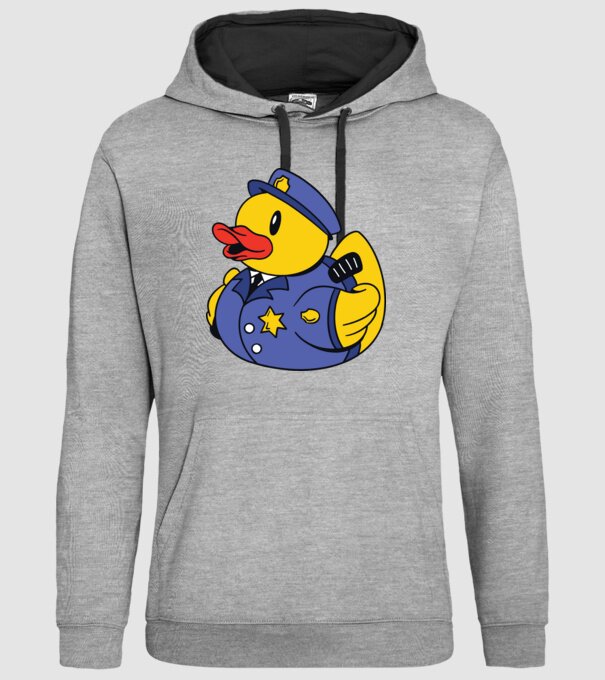 Rățușcă de cauciuc Polițist model gri pe tricou