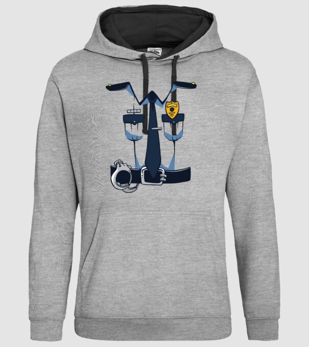 Costum de polițist pentru Halloween model gri pe tricou