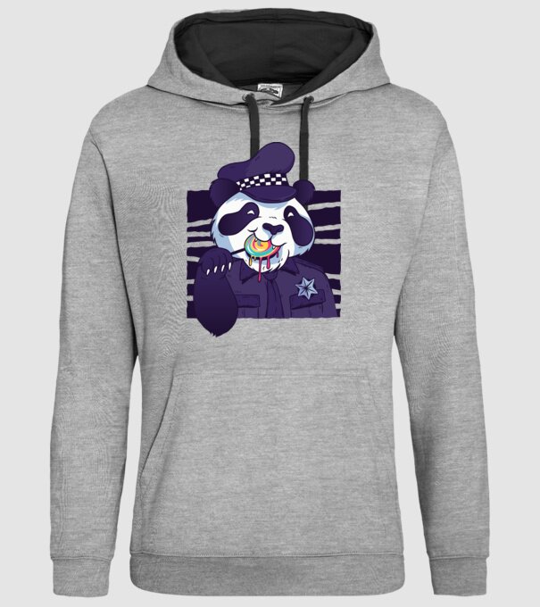 Panda polițist cu acadea model gri pe tricou