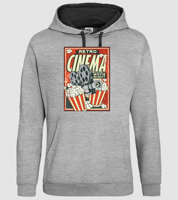 Afiș cinema retro model gri pe tricou