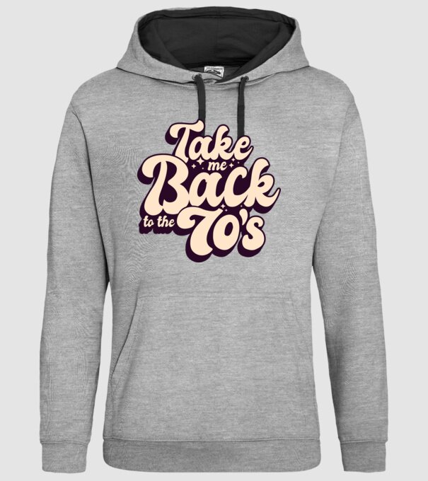 'Retro - Take me back to the 70''s' model gri pe tricou