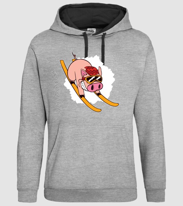 Porcușor schior model gri pe tricou