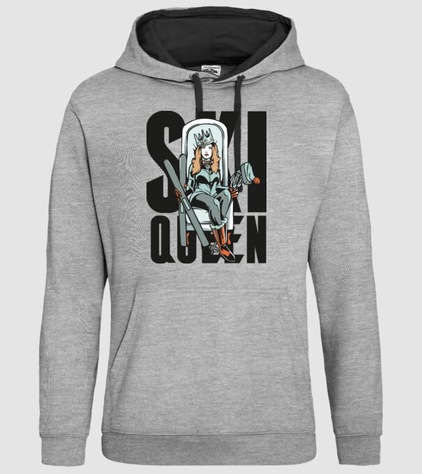 Ski Queen - Regină schioară model gri pe tricou