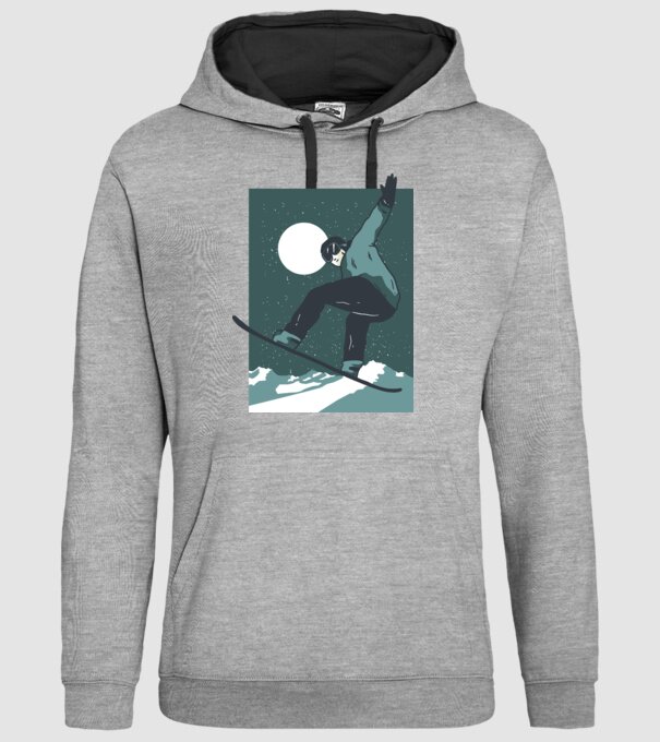 Săritură Snowboard model gri pe tricou