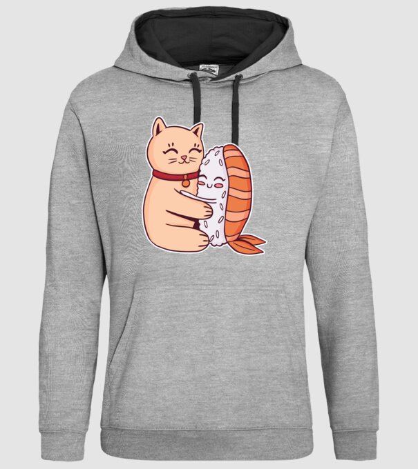 Sushi cu Pisică model gri pe tricou