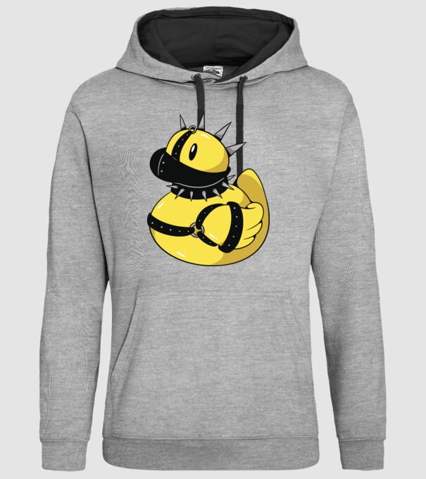 Rățușcă de cauciuc sadistă model gri pe tricou