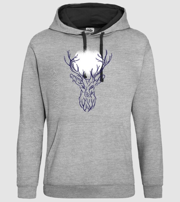 Siluetă cerb model gri pe tricou