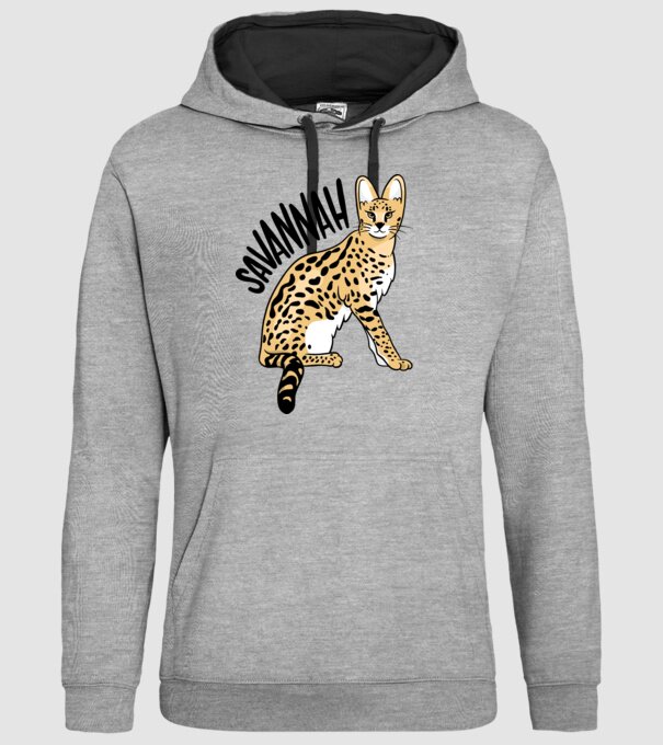 Pisică Savannah model gri pe tricou