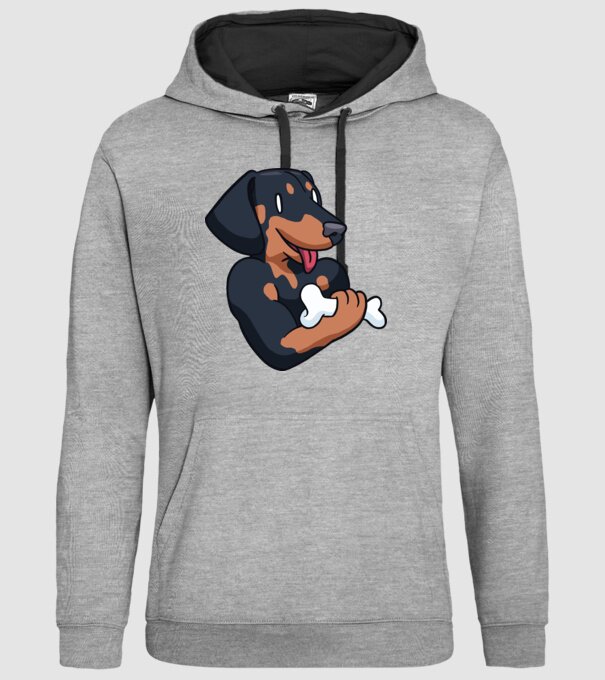 Antrenament Teckel model gri pe tricou