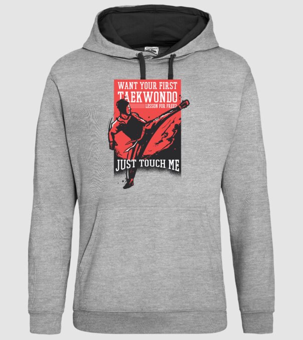 Lecție de Taekwondo model gri pe tricou