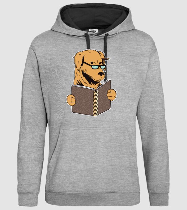 Câine Studiind model gri pe tricou