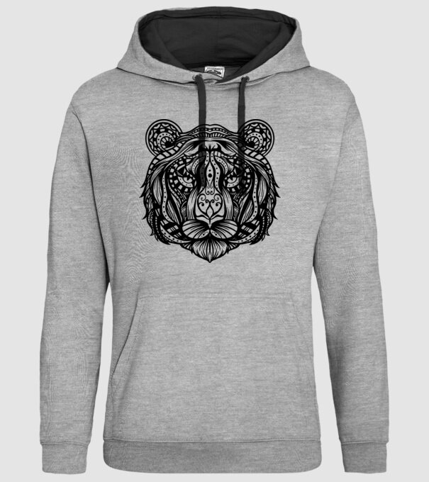 Tigru Mandala model gri pe tricou