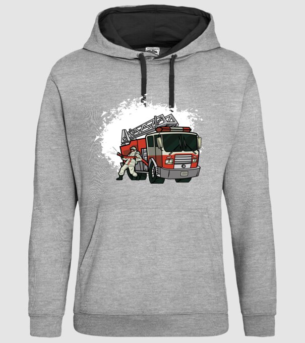 Pompier în acțiune model gri pe tricou