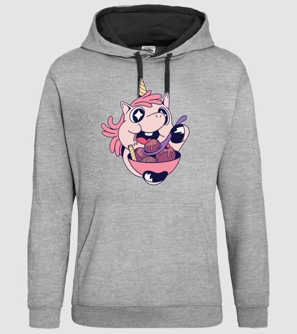 Unicorn Înghețată model gri pe tricou