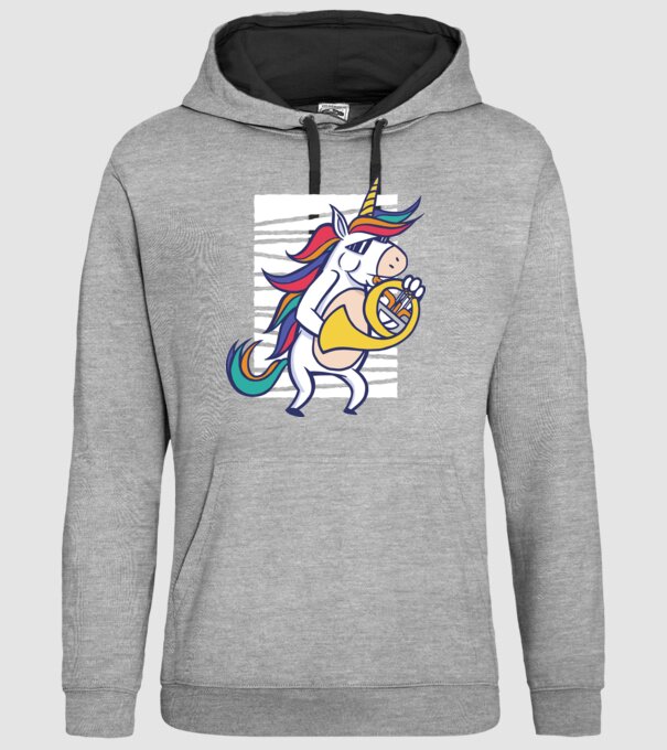 Unicorn Corn model gri pe tricou