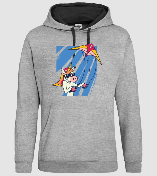Unicorn lansează zmeie tricou drăguț model gri pe tricou