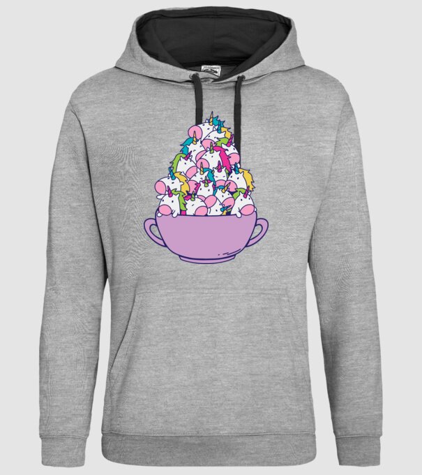 Bol Unicorn model gri pe tricou