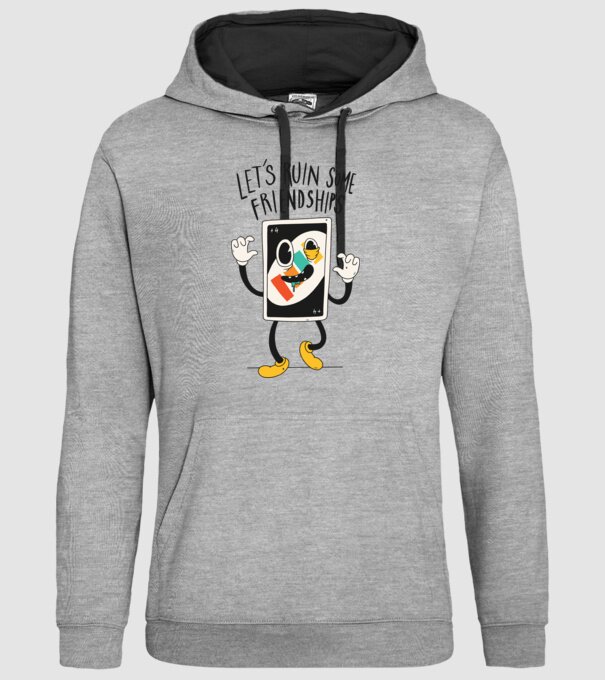 UNO +4 Cărți model gri pe tricou