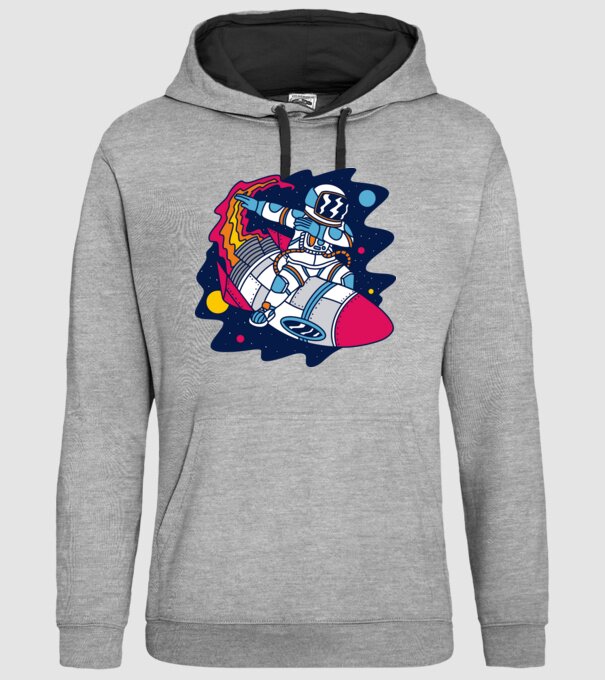 Astronaut DAB model gri pe tricou