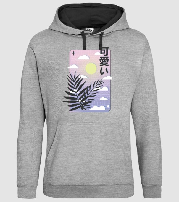 Vaporwave Val model gri pe tricou