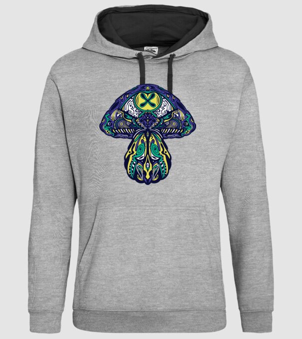 Ciupercă magică model gri pe tricou
