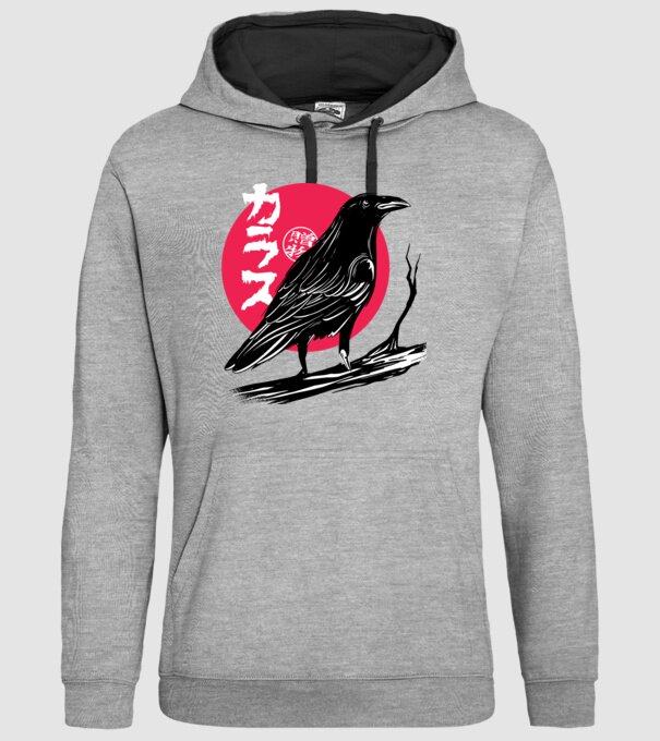 Cioară model gri pe tricou