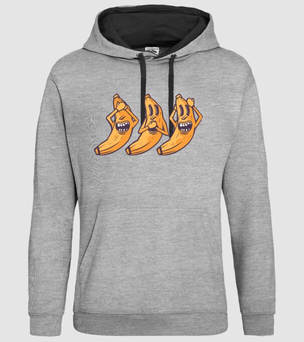 Banane amuzante - Nu vede, nu vorbește, nu aude model gri pe tricou