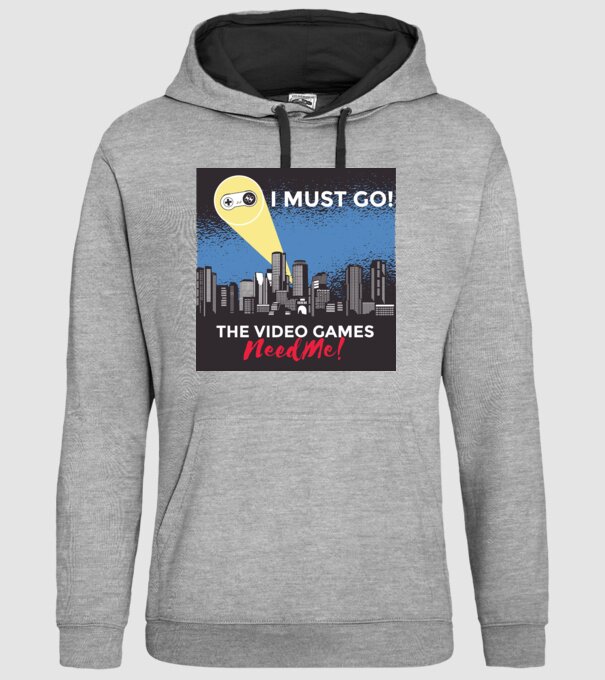 Video games need me - I must go tricou amuzant Gamer model gri pe tricou