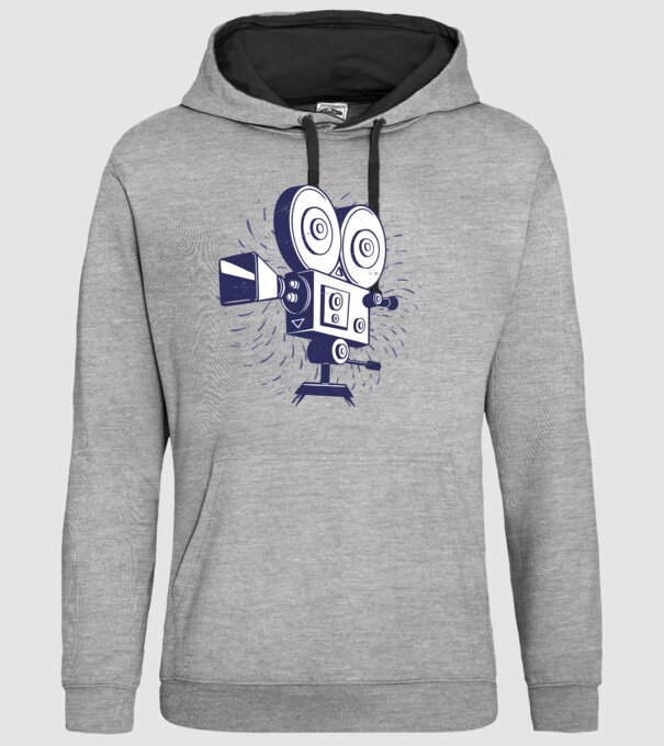 Camera video retro Vintage model gri pe tricou