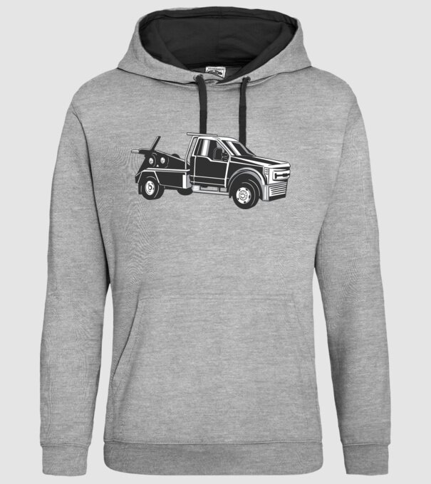 Mașină de remorcare model gri pe tricou