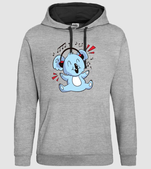 Koala iubitor de muzică model gri pe tricou