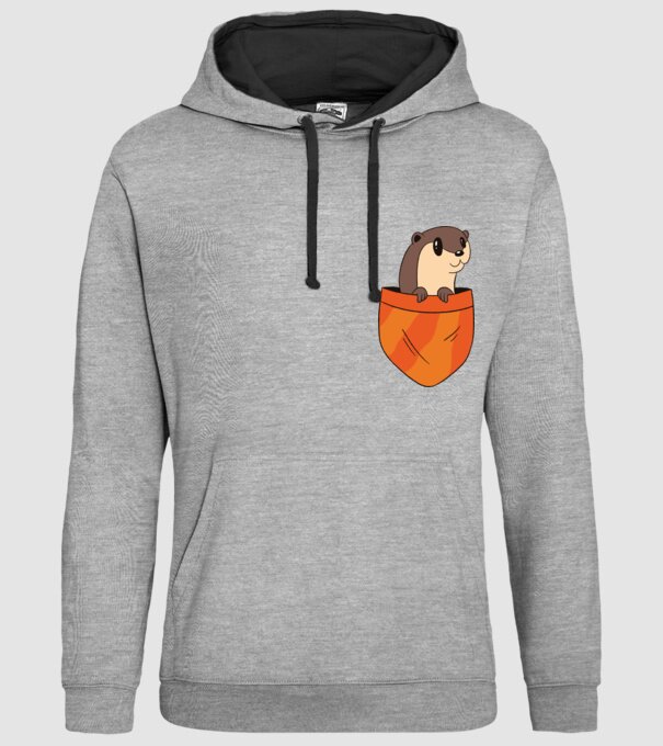 Vidra de buzunar model gri pe tricou