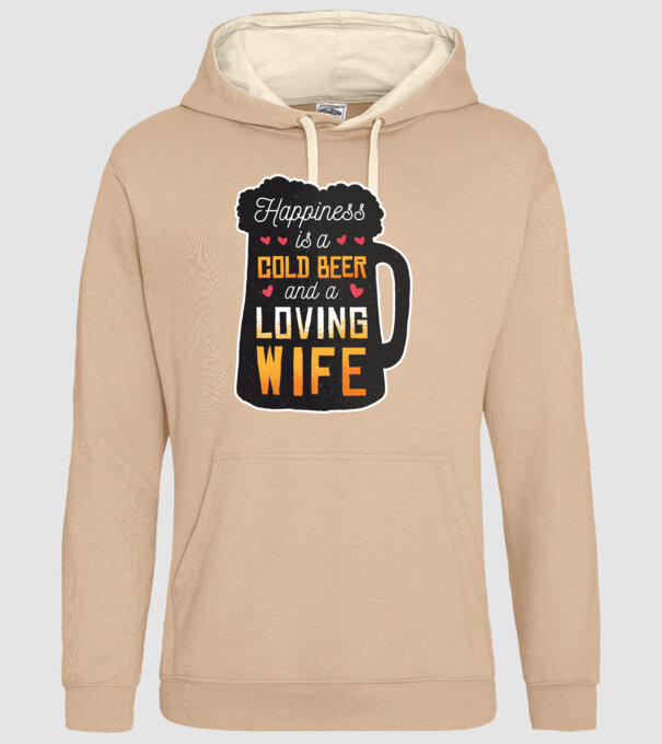 Fericirea nu este nimic altceva decât o bere rece și o soție iubitoare model nisipiu pe tricou
