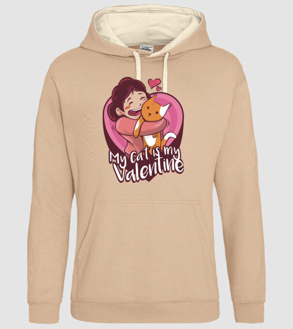 'Pisica mea este dragostea mea Tricou drăguț pentru Valentine''s Day' model nisipiu pe tricou
