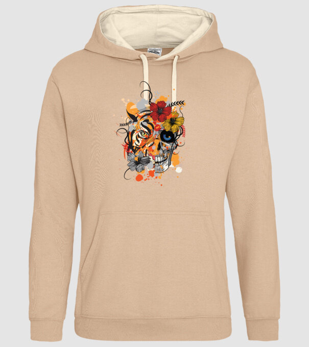 Craniu de tigru abstract model nisipiu pe tricou