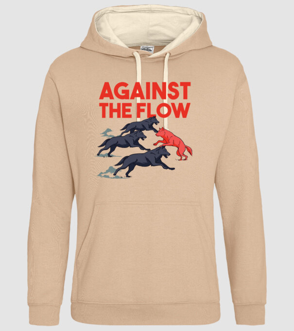Against the flow - Împotriva curentului model nisipiu pe tricou