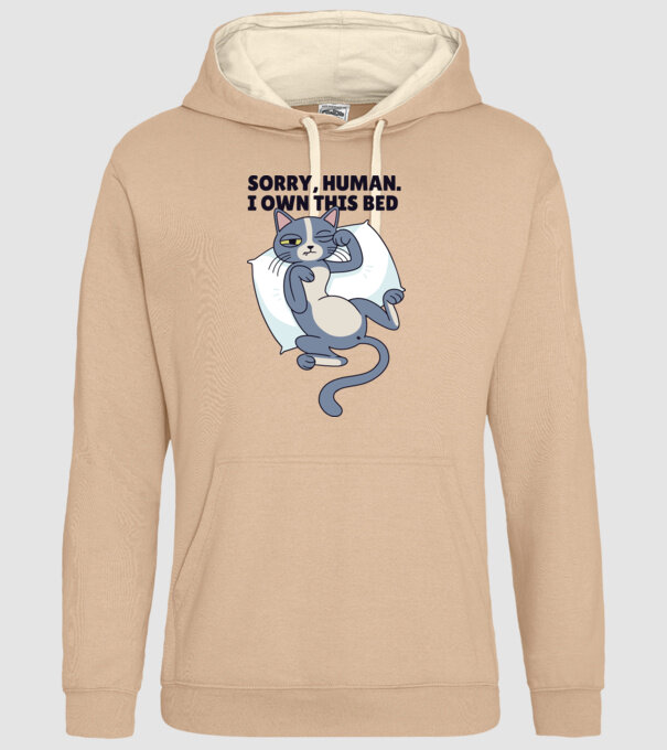Pisică somnoroasă, Scuze, patul e al meu model nisipiu pe tricou