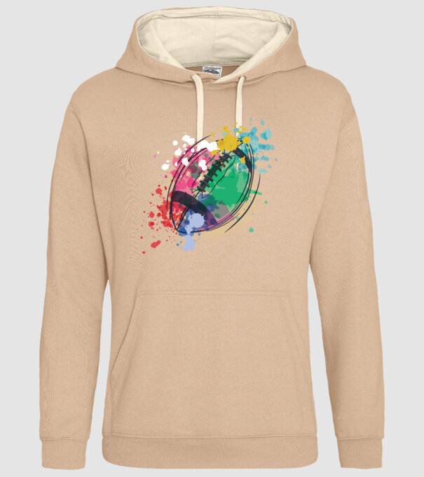Fotbal american Acuarelă model nisipiu pe tricou