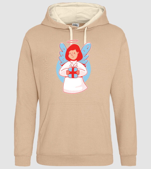 Înger cu un cadou model nisipiu pe tricou