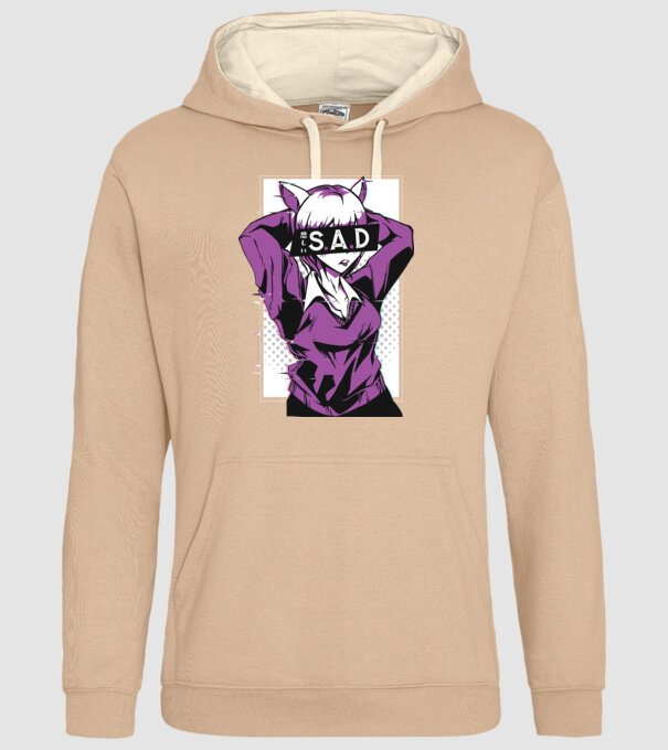 Anime fată tristă model nisipiu pe tricou