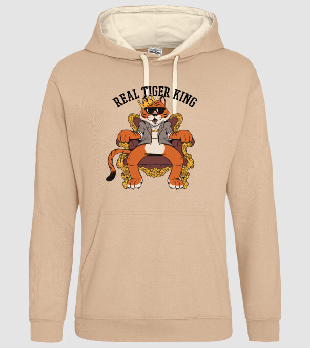 Adevăratul Rege Tigru model nisipiu pe tricou