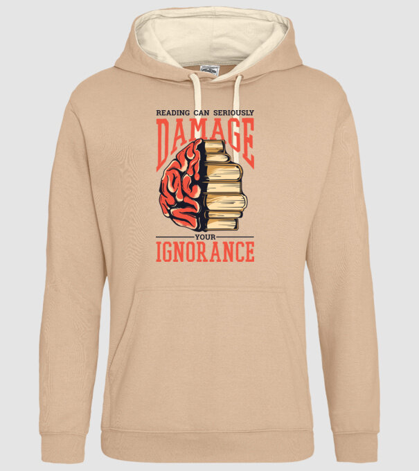 Cititul poate dăuna grav ignoranței tale model nisipiu pe tricou