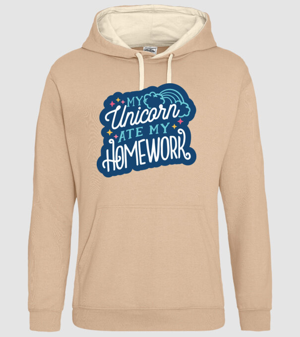 Unicornul meu mi-a mâncat tema de casă model nisipiu pe tricou