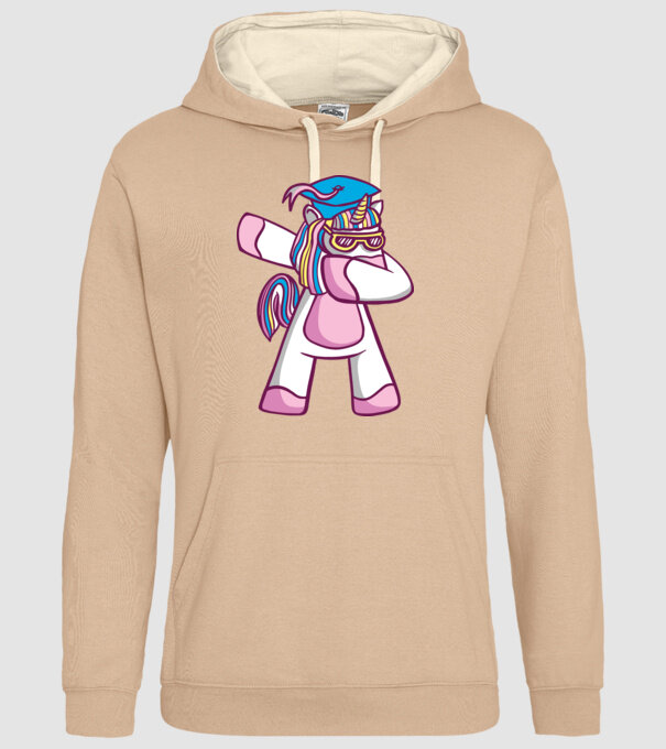 Unicorn Absolvent DAB model nisipiu pe tricou