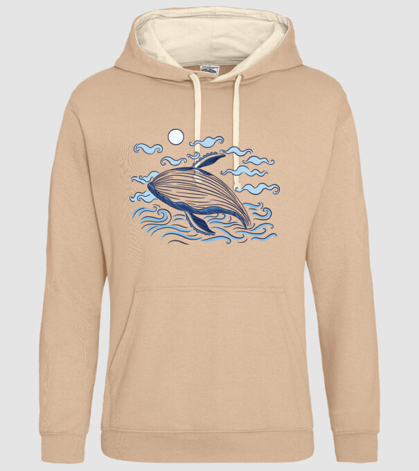 Balenă model nisipiu pe tricou
