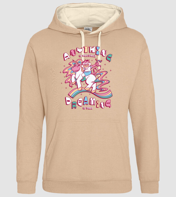 Orice este posibil Unicorn model nisipiu pe tricou