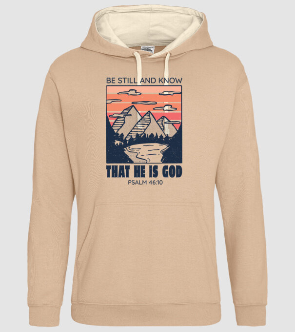 Be calm and know that He is God model nisipiu pe tricou